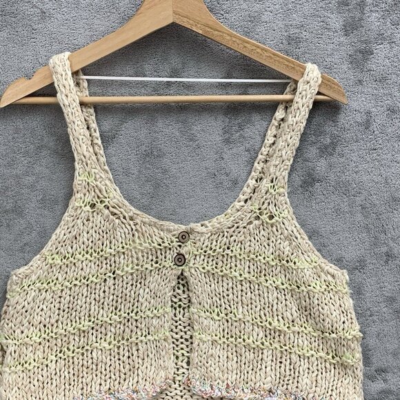 Free People Nomad Tank Womens XS In Sand Castle Combo Knit Bohemian Hippie Top - Picture 10 of 10